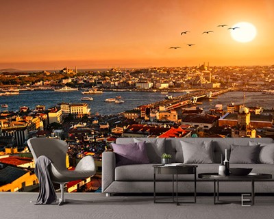 Sunset Istanbul Scenery Wallpaper