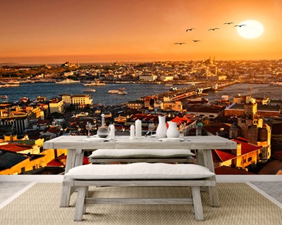Sunset Istanbul Scenery Wallpaper