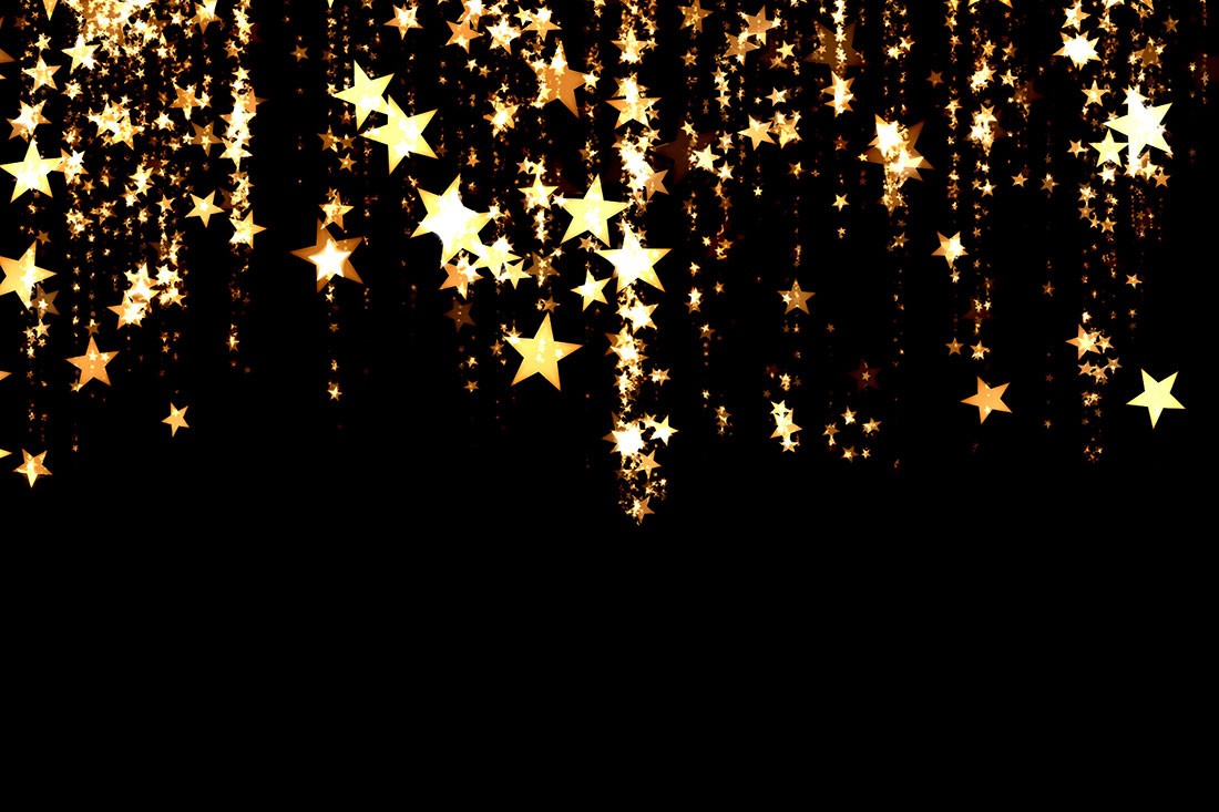 Gouden kleur sterren behang
