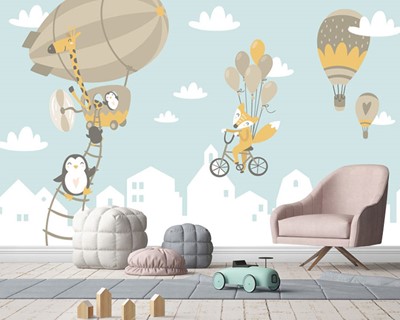 Ballon Babykamer Muurposter