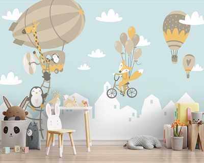 Ballon Babykamer Muurposter