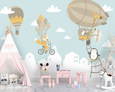 Ballon Babykamer Muurposter