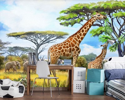 Safari Giraf Achtergrond