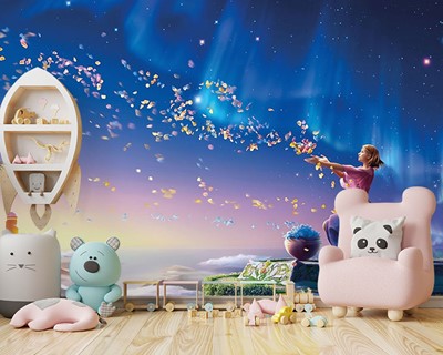 Fantasie Animatie Kinderkamer Behang