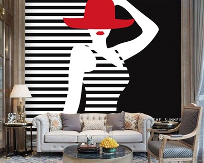 Red Hat Woman Design-behang