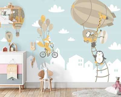 Ballon Babykamer Muurposter