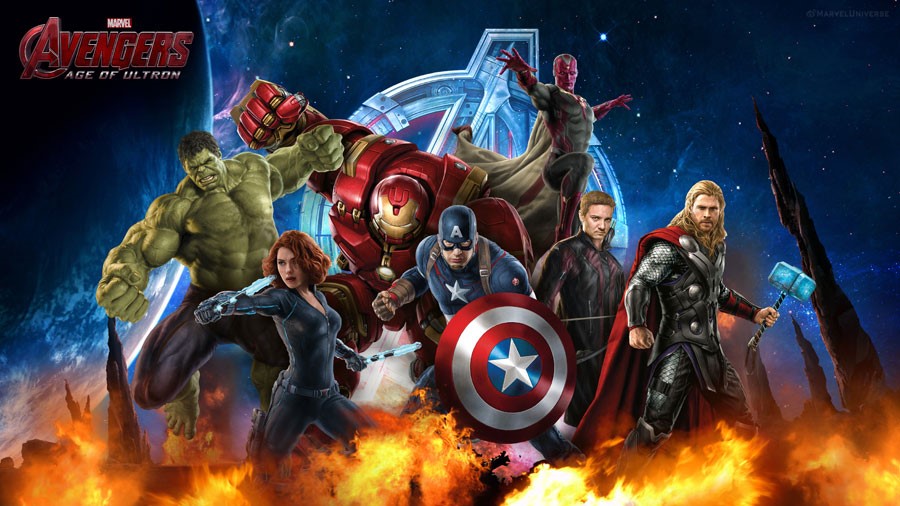 Wallpaper met Avengers Heroes-thema