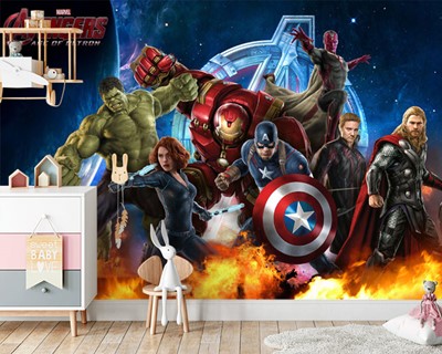 Wallpaper met Avengers Heroes-thema