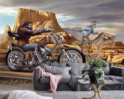 Wallpaper met Harley-motorthema