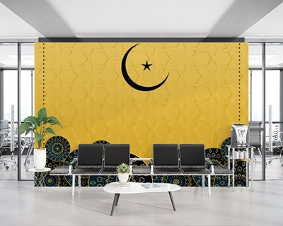 Crescent en Star Motif Design Wallpaper