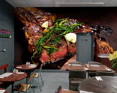 Steak Picture Wallpaper voor vleesrestaurant