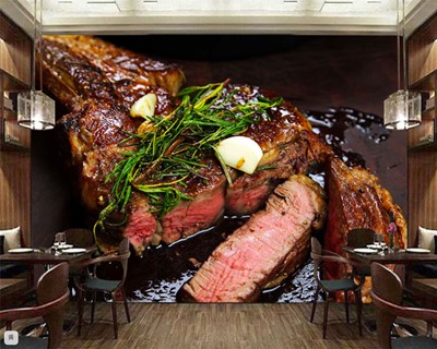Steak Picture Wallpaper voor vleesrestaurant