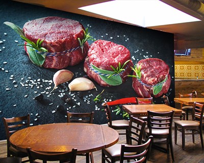 Behang voor vleesrestaurant