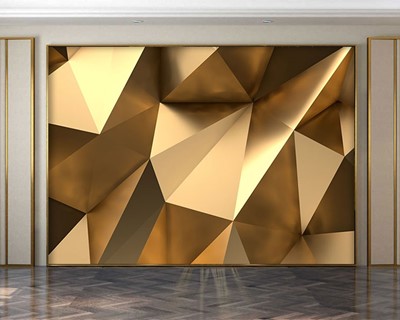 3D gouden ontwerpbehang