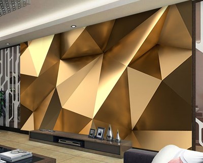 3D gouden ontwerpbehang