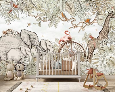Safari Kinderkamer Behang