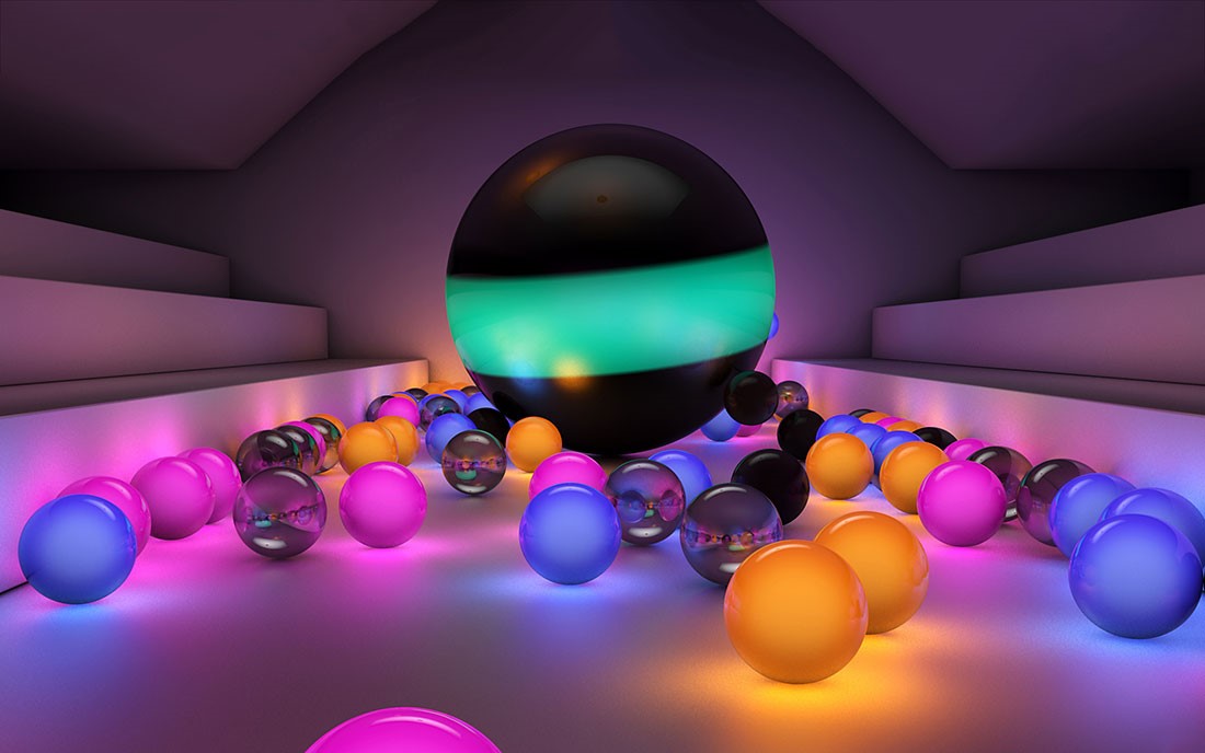 Lichtgevende ballen 3D-achtergrond