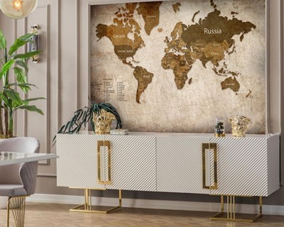 Wereldkaart Wallpaper voor Executive Kamer