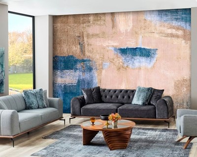 Achtergrondbehang met blauwe en crèmekleurige textuur