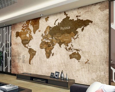 Wereldkaart Wallpaper voor Executive Kamer