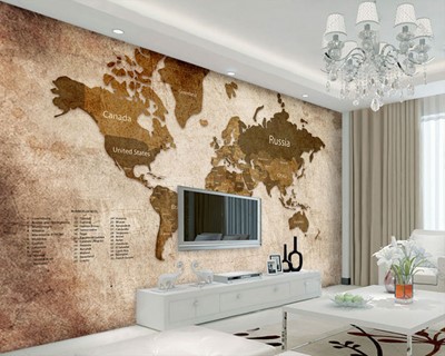 Wereldkaart Wallpaper voor Executive Kamer