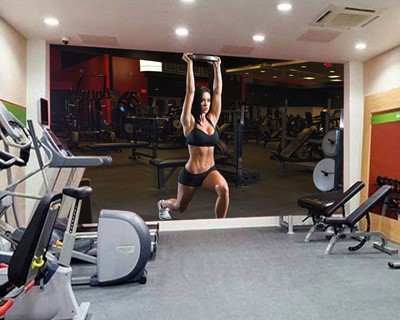 Vrouw Lifting Bar Fitness Wallpaper