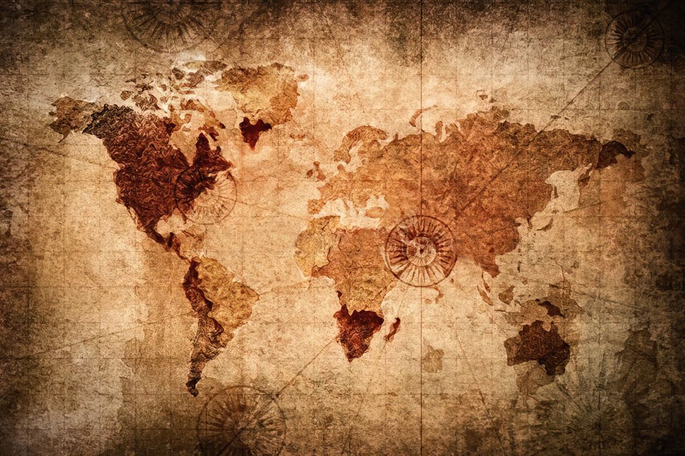 Trommelde Wereldkaart Achtergrond