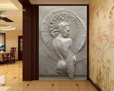 Reliëf Vrouwelijk Standbeeld Wallpaper Model