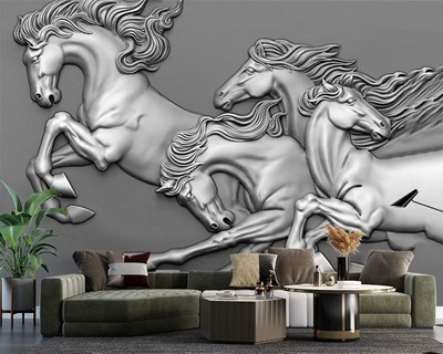 Reliëf Paard Standbeeld Wallpaper Afbeelding