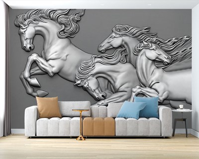 Reliëf Paard Standbeeld Wallpaper Afbeelding