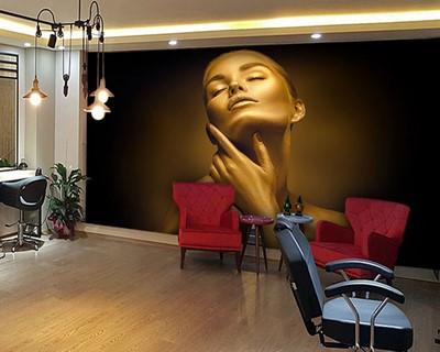 Gouden kleur Woman Beauty Center Wallpaper