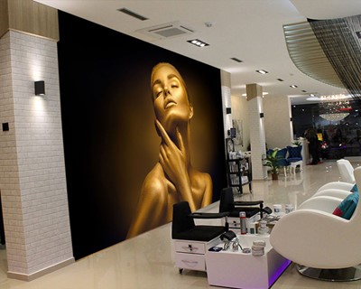 Gouden kleur Woman Beauty Center Wallpaper