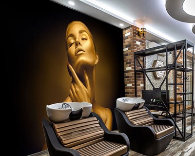 Gouden kleur Woman Beauty Center Wallpaper