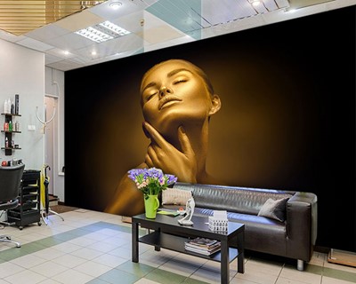 Gouden kleur Woman Beauty Center Wallpaper