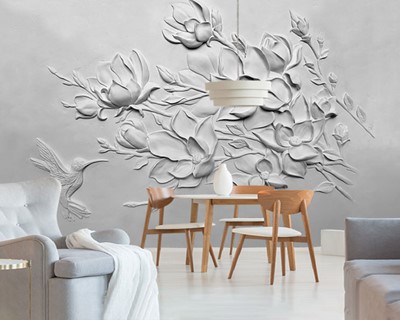 Reliëf Plant Standbeeld Wallpaper