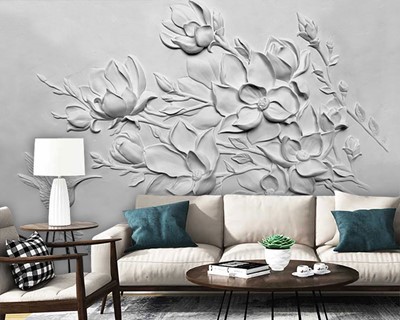 Reliëf Plant Standbeeld Wallpaper
