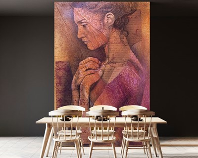 Artistieke vrouw schilderij behang