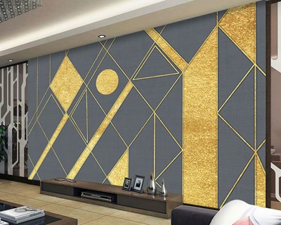 3D gouden ontwerpbehang