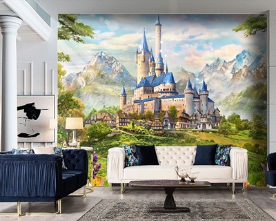 Fantasierijk ontwerp behang