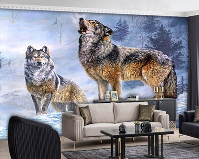 Huilende Wolf Foto Wallpaper