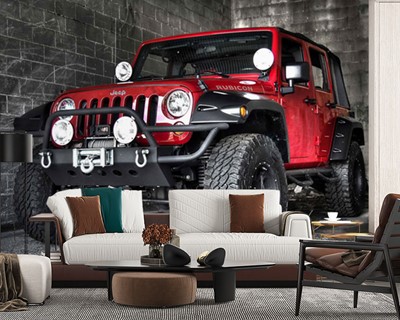 Red Jeep Modelauto Wallpaper