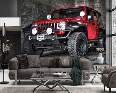 Red Jeep Modelauto Wallpaper
