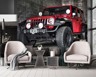 Red Jeep Modelauto Wallpaper