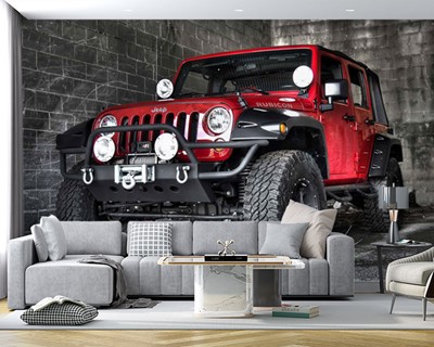 Red Jeep Modelauto Wallpaper