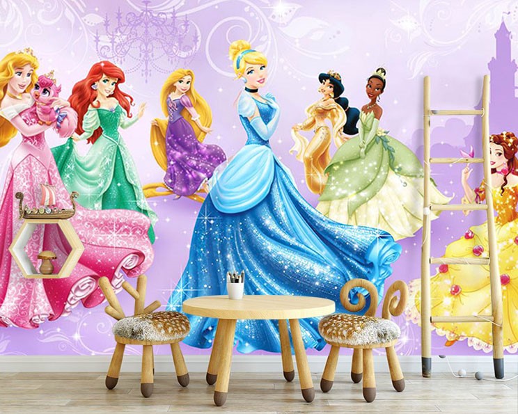 Anoi Tirannie neus Disney Prinsessen Wallpapers voor Meisjes Slaapkamer 3D-behangen |  3D-achtergronden