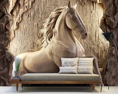 Reliëf Paard Standbeeld Behang Model