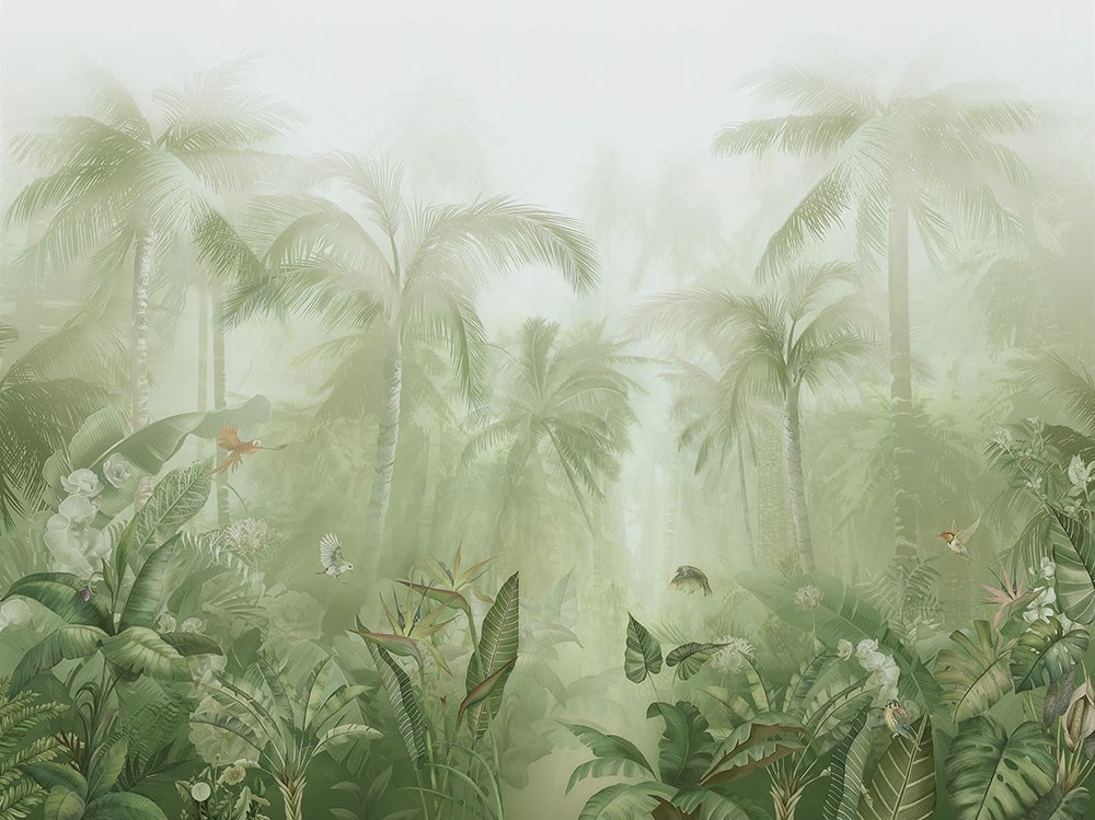 Tropisch boslandschap behang