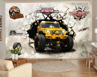 Geel Jeep Off Road Voertuig Wallpaper