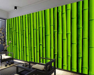 Groen Bamboe Boom Behang