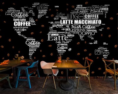 Café Wereldkaart Behang